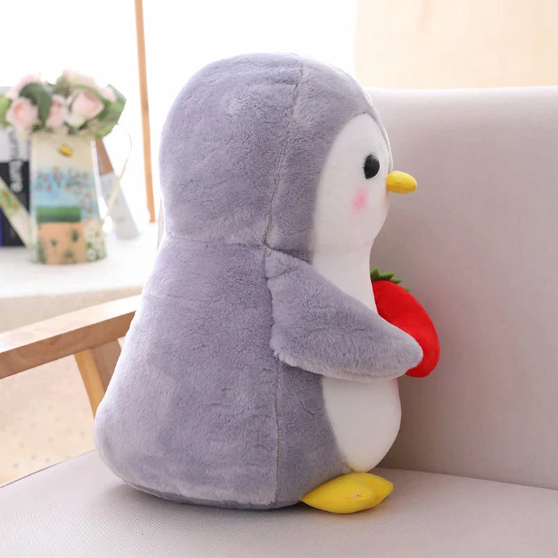 25/45cm Cute Cartoon Holding Fruit Penguin Soft Stuffed Toy Plush Animals Appease Baby Doll Girls Kids Lovers Birthday Gift