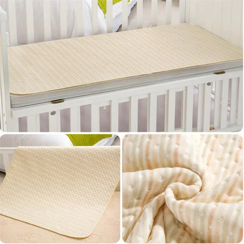 Organic Colored Cotton Waterproof Eva Layer Baby Changing Mat Cover Baby Waterproof Changing Urine Pad Bed Sheets Diapers
