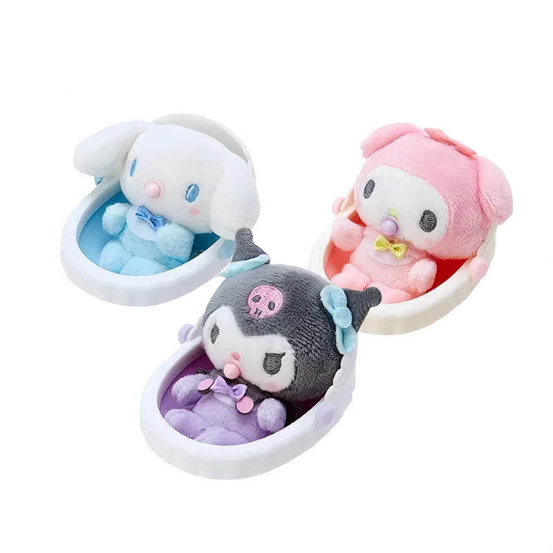 Sanrio Plush Toy for Kids, Cartoon Anime Doll, Kuromi My Melody, Hello Kitty Baby Series, Kawaii Pacifier, Pendant KeyChain, Gif