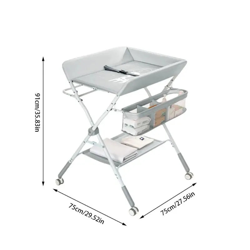 Portable Baby Changing Table for Nursery Height Adjustable