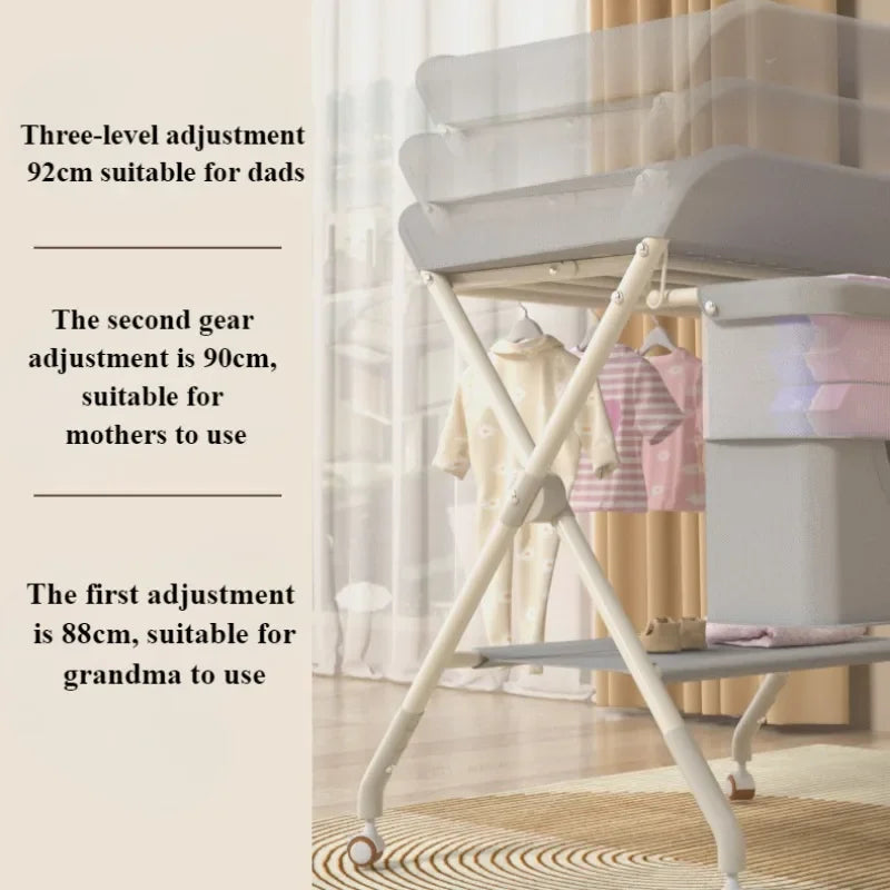 Foldable Diaper Changing Table with Drying Rack