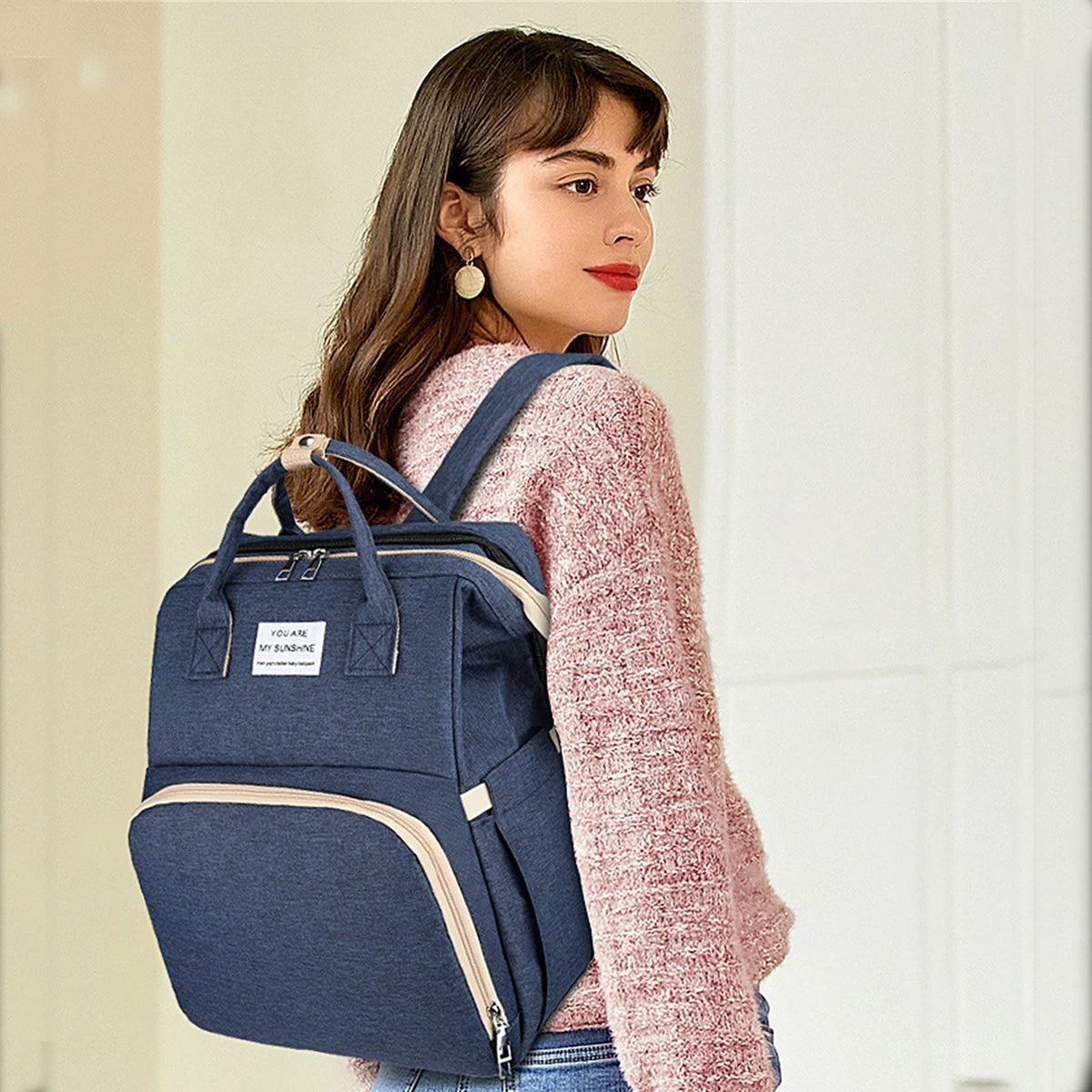 Foldable Bed Diaper Bag With Changing Station