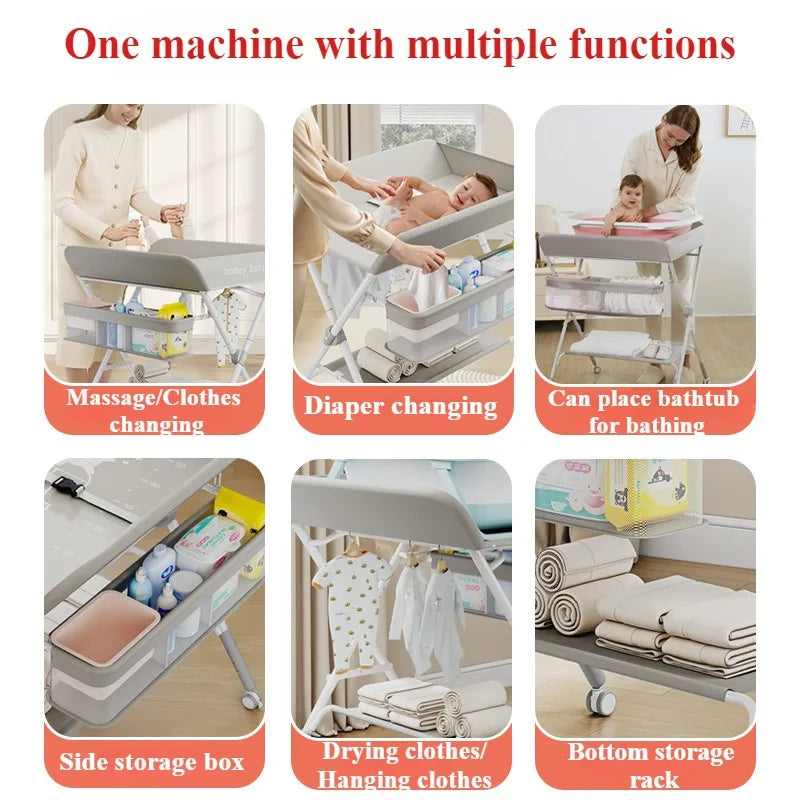Portable Baby Changing Table for Nursery Height Adjustable