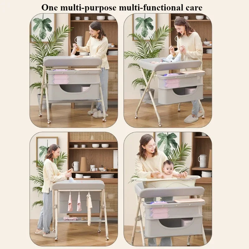 Foldable Diaper Changing Table with Drying Rack