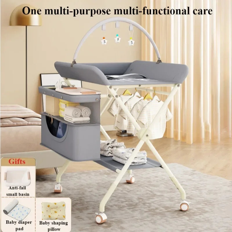 Foldable Diaper Changing Table with Drying Rack