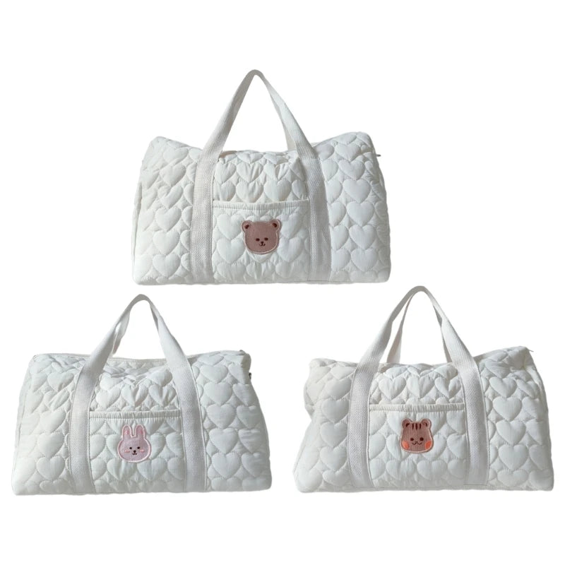 Versatile Baby Gear Bag with Ample Space & Comfortable Shoulder Straps Cotton Storage Bag for Moms Travel