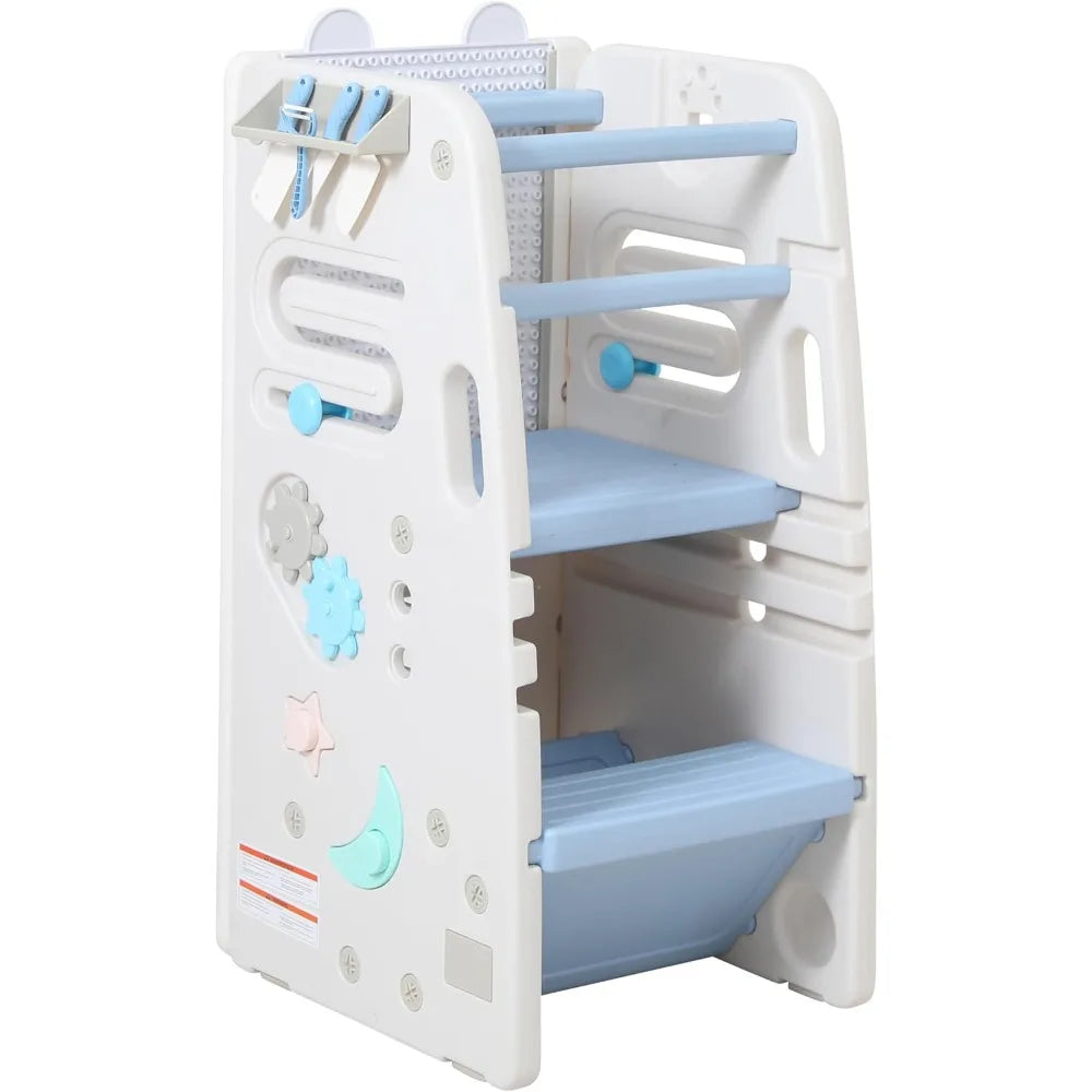 Kids Kitchen Step Stool, Multifunctional Toddler Kitchen Stool