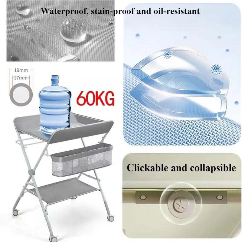 Portable Baby Changing Table for Nursery Height Adjustable