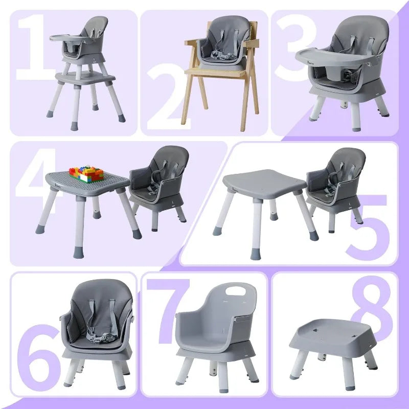 Baby Highchair,8 in 1 High Chairs for Babies and Toddler
