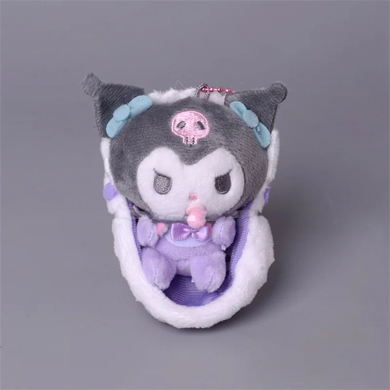 Sanrio Plush Toy for Kids, Cartoon Anime Doll, Kuromi My Melody, Hello Kitty Baby Series, Kawaii Pacifier, Pendant KeyChain, Gif